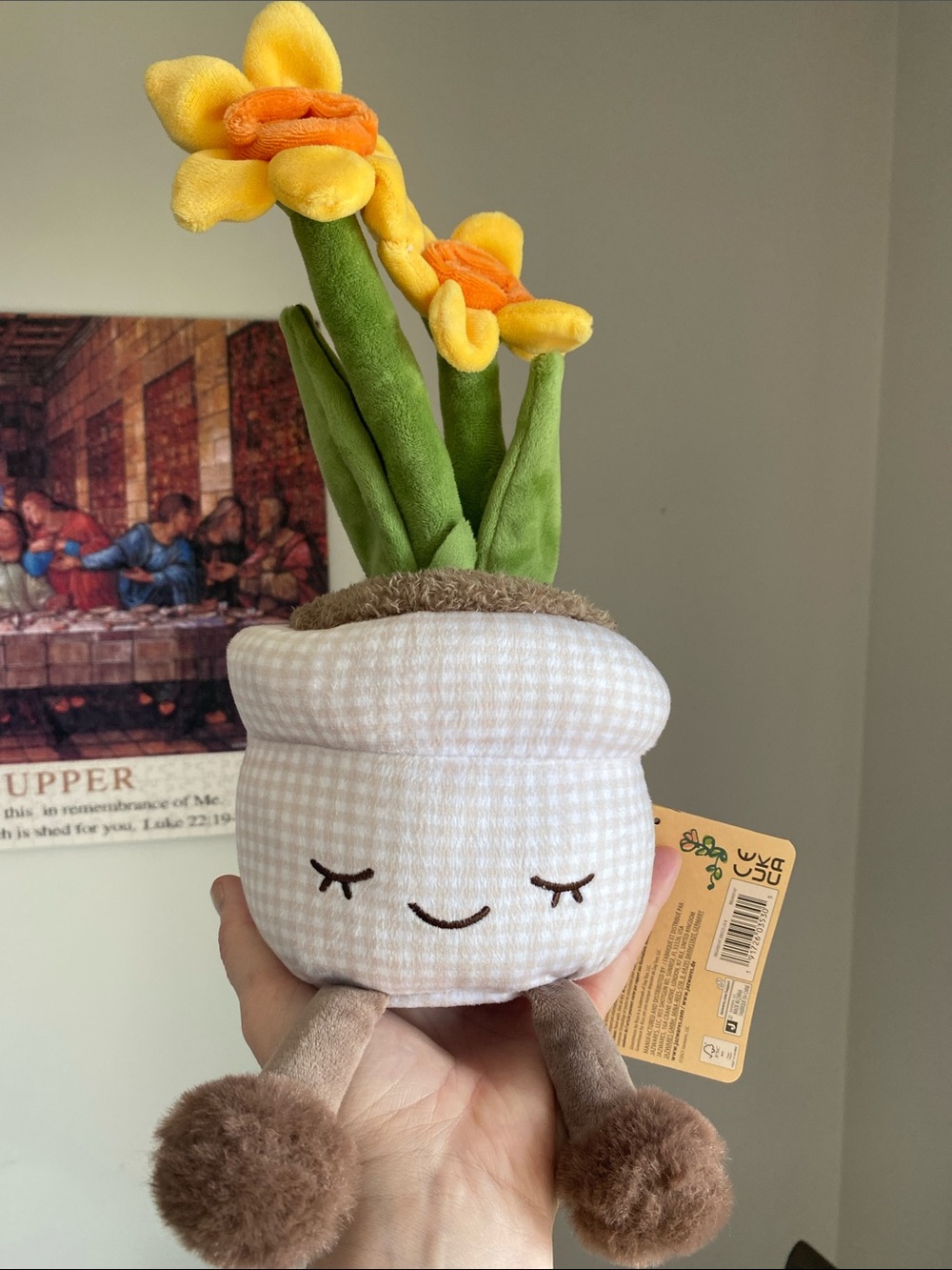 NEW🌈 Greenhouse Russ Plush Daffodil Potted Flower Home Decoration gift - Picture 6 of 8